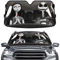 Spooky Skeleton Couple Horror Car Windshield Sun Shade – Foldable UV Heat Shield