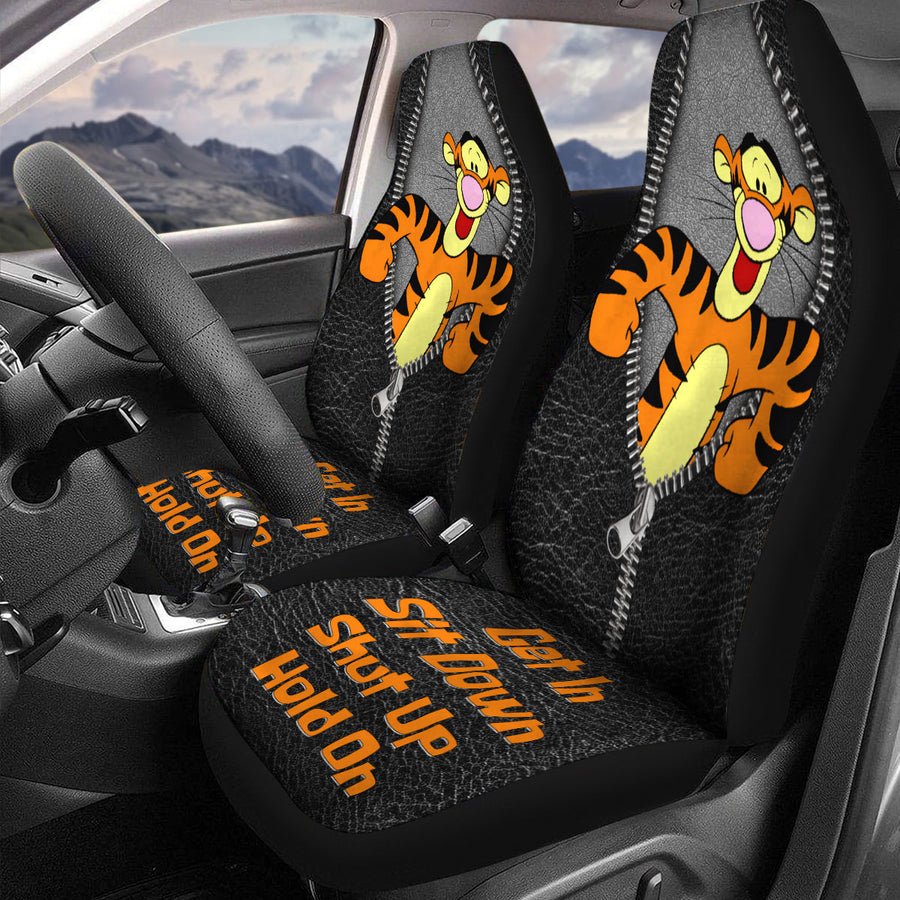 Funny Tiger Car Seat Covers – Set of 2, Universal Fit