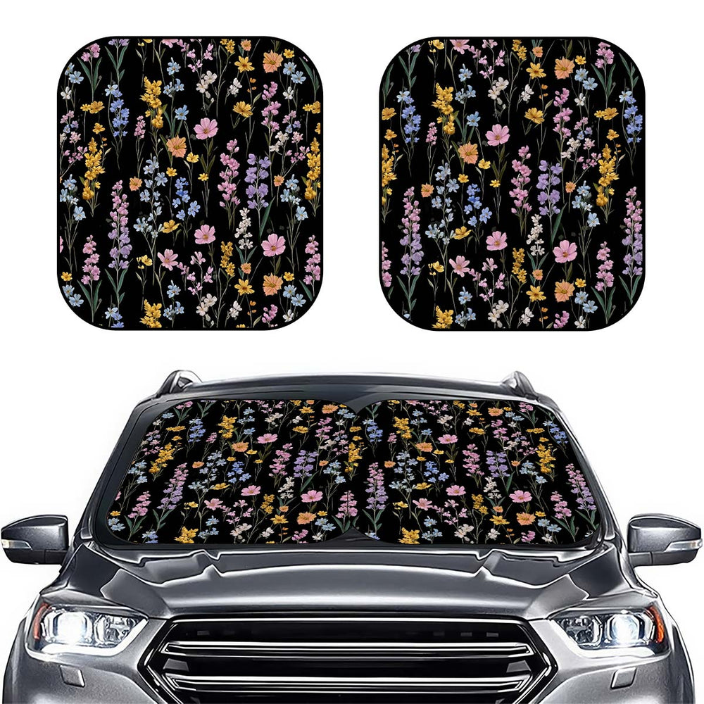 Floral Car Windshield Sun Shade – Foldable UV Heat Shield