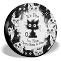 Black Cat Spare Tire Cover – Universal Fit