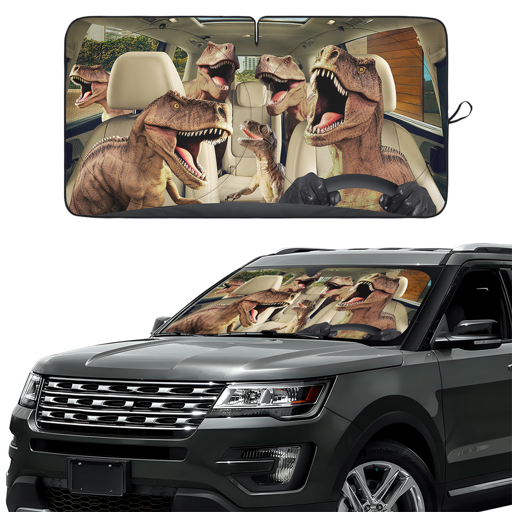 T-Rex Car Windshield Sun Shade – Foldable UV Heat Shield