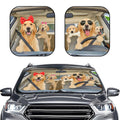 Golden Retriever Car Windshield Sun Shade – Foldable UV Heat Shield