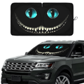 Black Horror Cat Eyes Car Windshield Sun Shade – Foldable UV Heat Shield