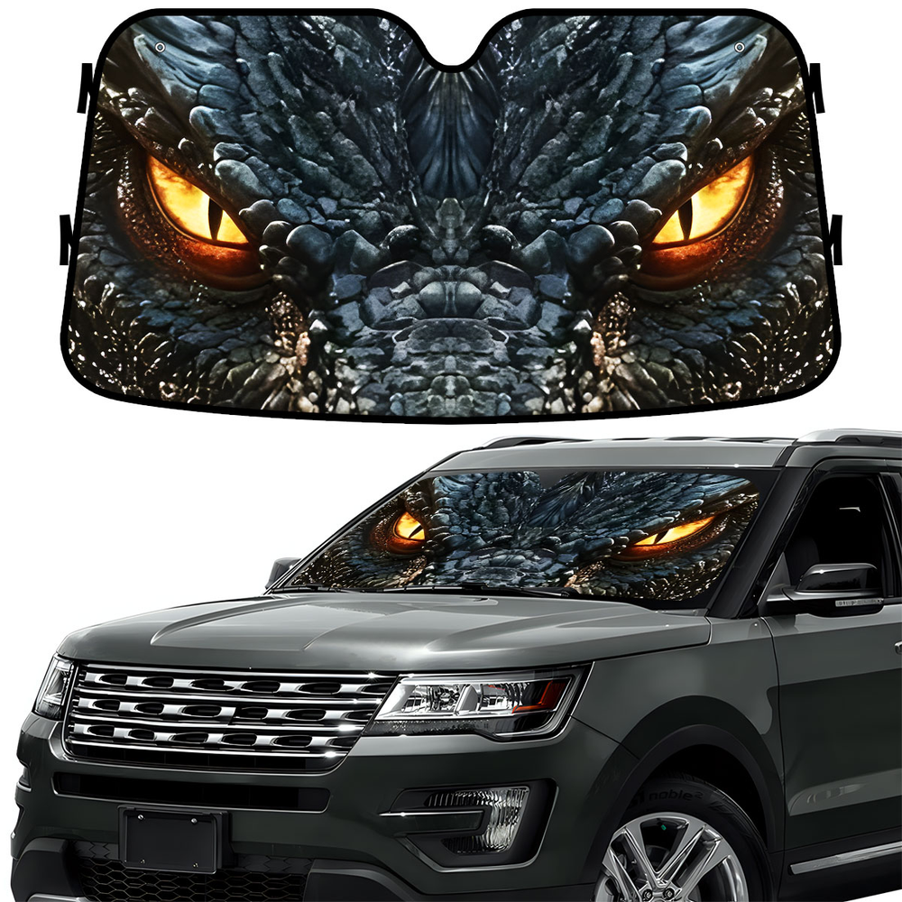 Dragon Car Windshield Sun Shade – Foldable UV Heat Shield