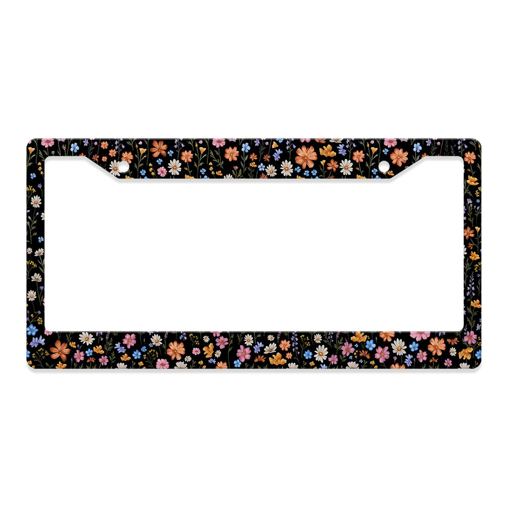 Floral License Plate Frame – Fits Standard US Plates