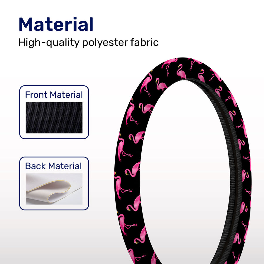 Pink Flamingo Steering Wheel Cover – Universal 15 in