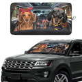 Cute Dachshund Dog Family Funny Car Windshield Sun Shade – Foldable UV Heat Shield