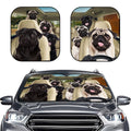 Pug Group Car Windshield Sun Shade – Foldable UV Heat Shield