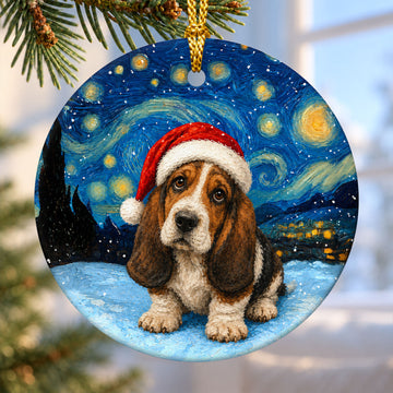 Basset Hound Ceramic Christmas Ornament 2026