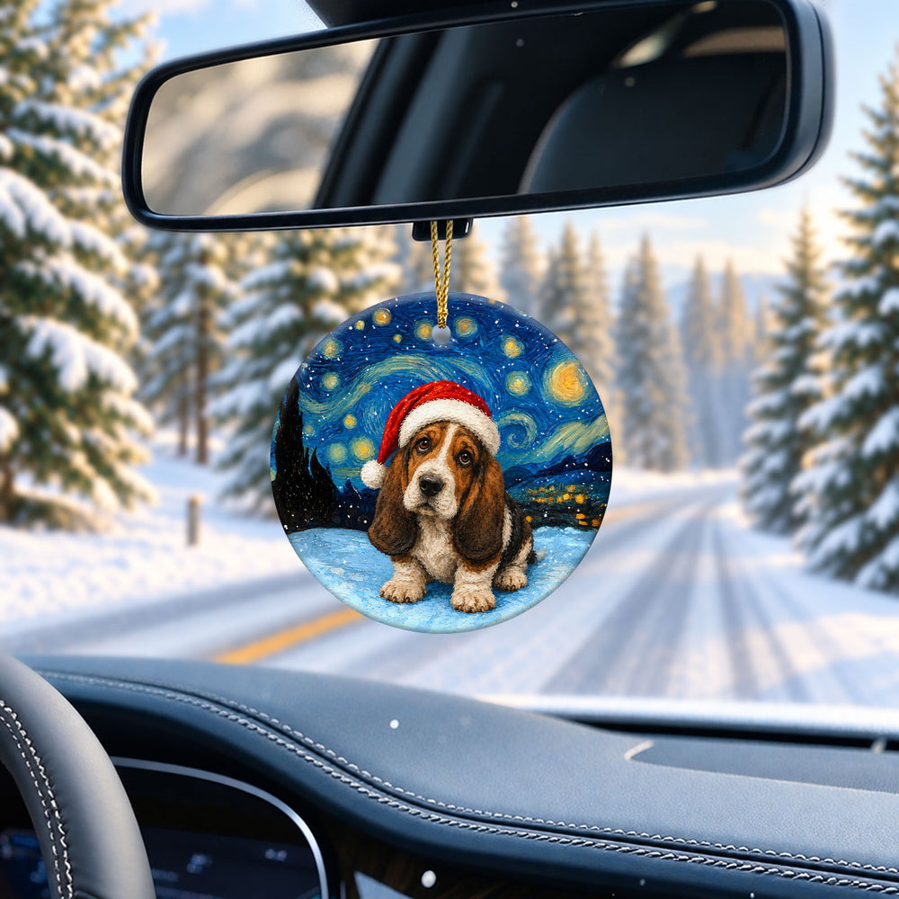 Basset Hound Ceramic Christmas Ornament 2026