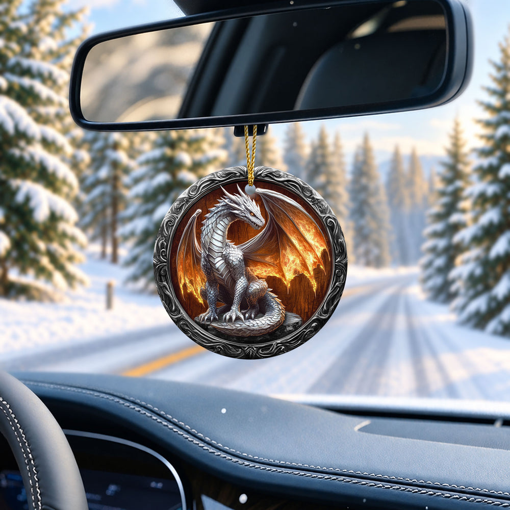 Fire Dragon Ceramic Christmas Ornament 2026