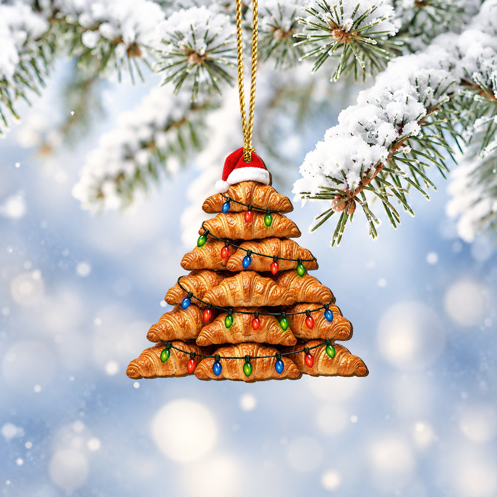 Croissant Wooden Christmas Ornament 2026