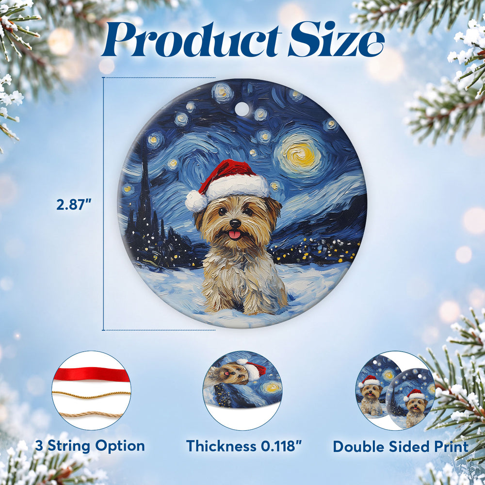 Yorkie Starry Night – Ceramic Christmas Ornament