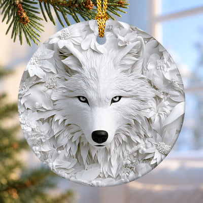 White Wolf – Ceramic Christmas Ornament