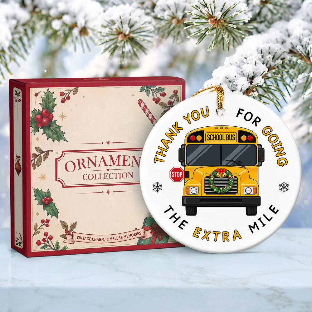 School Bus Driver Ceramic Christmas Ornament 2026
