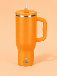 34HD 40 oz Ocean Breeze Stainless Steel Tumbler - Leakproof Insulated Water Bottle with Handle, Magnetic Lid and Flexible Straw