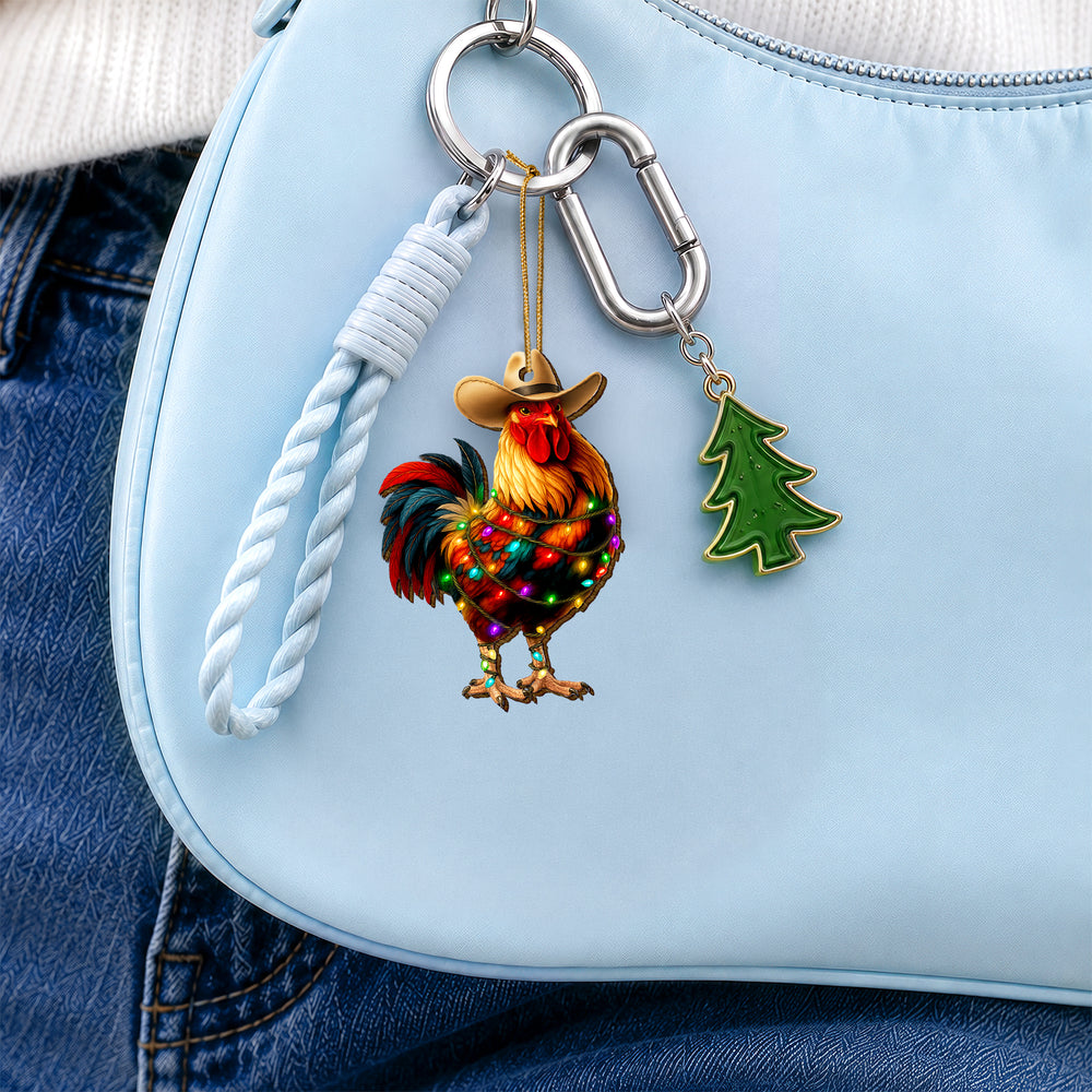 Rooster Wooden Christmas Ornament 2026