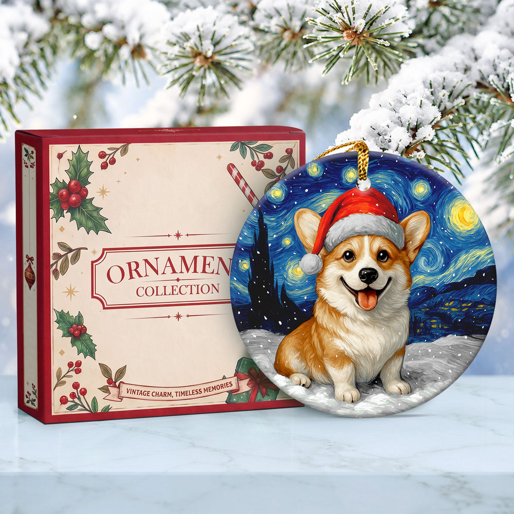 Corgi Ceramic Christmas Ornament 2026