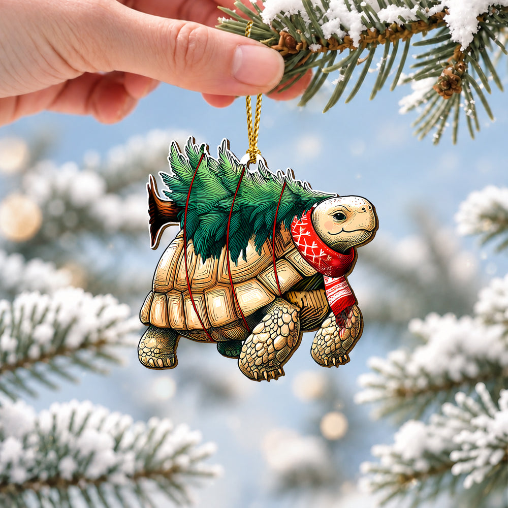 Tree Turtle Wooden Christmas Ornament 2026