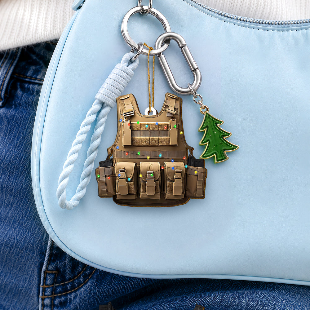 Tactical Vest Wooden Christmas Ornament 2026