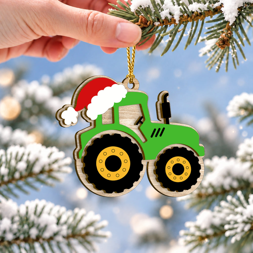 Tractor 2-Layer Wooden Christmas Ornament 2026