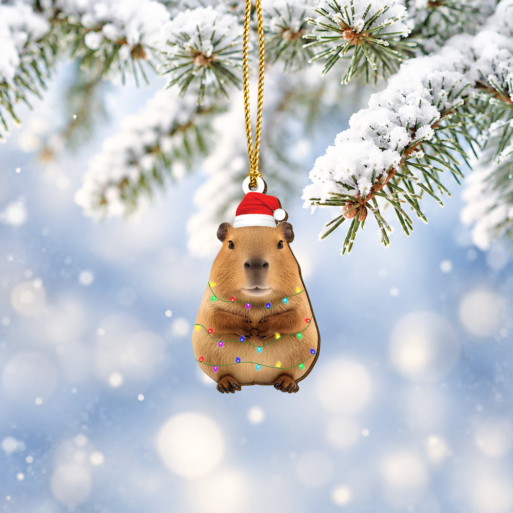 Capybara Wooden Christmas Ornament 2026