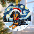 Dachshund Starry Sky Ceramic Christmas Ornament 2026