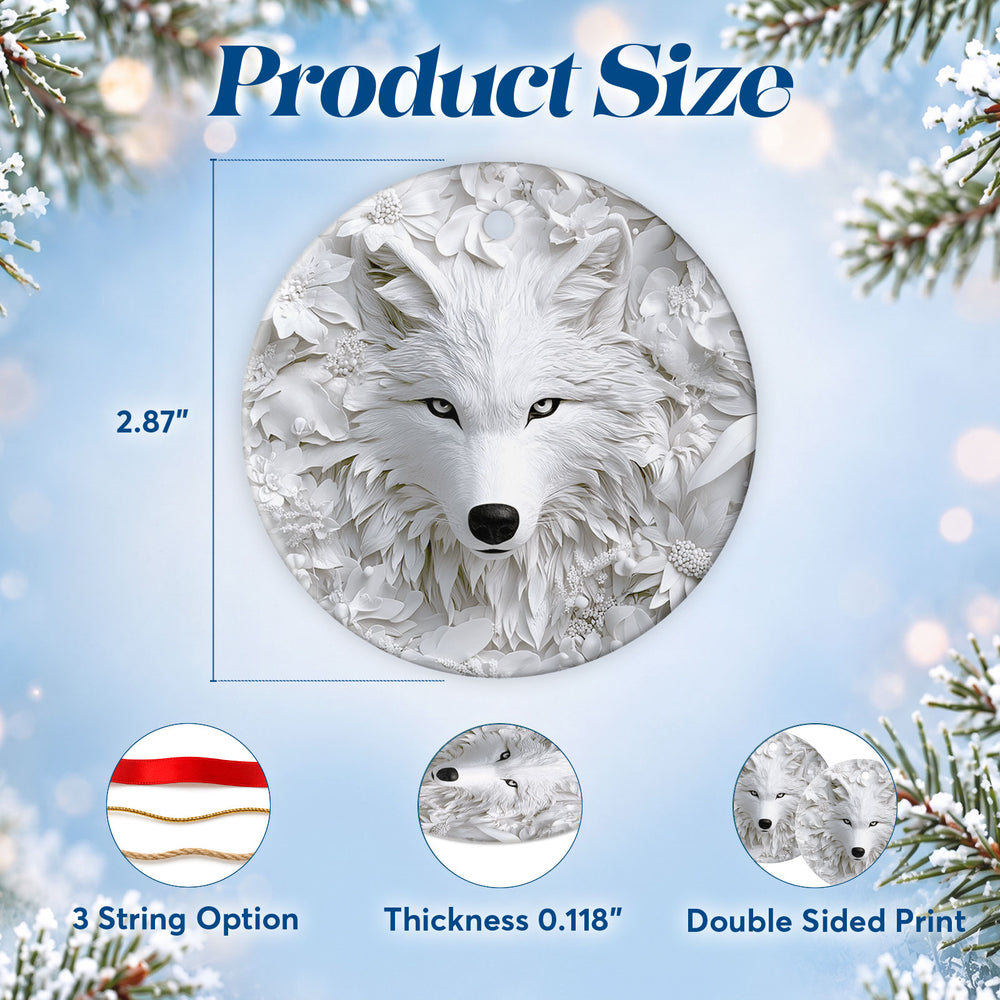 White Wolf – Ceramic Christmas Ornament