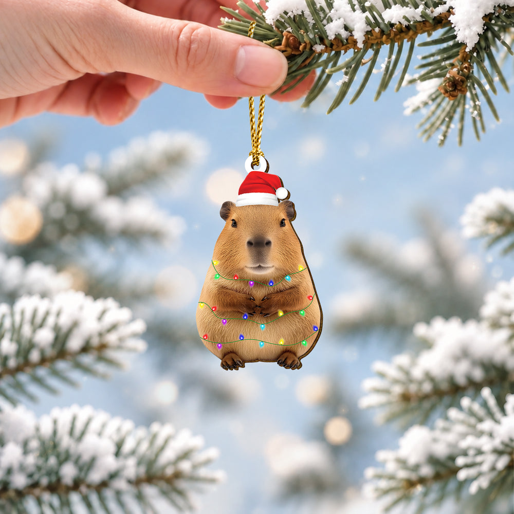 Capybara Wooden Christmas Ornament 2026