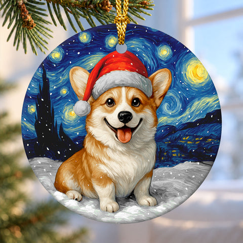 Corgi Ceramic Christmas Ornament 2026