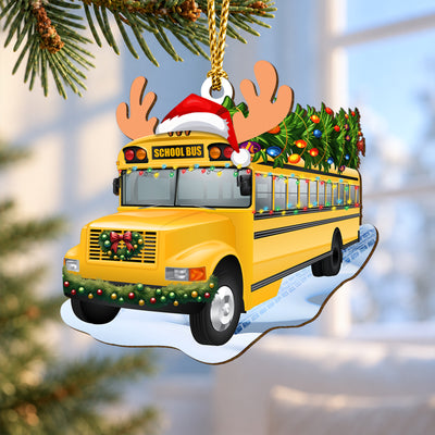 School Bus – Wooden Christmas Ornament