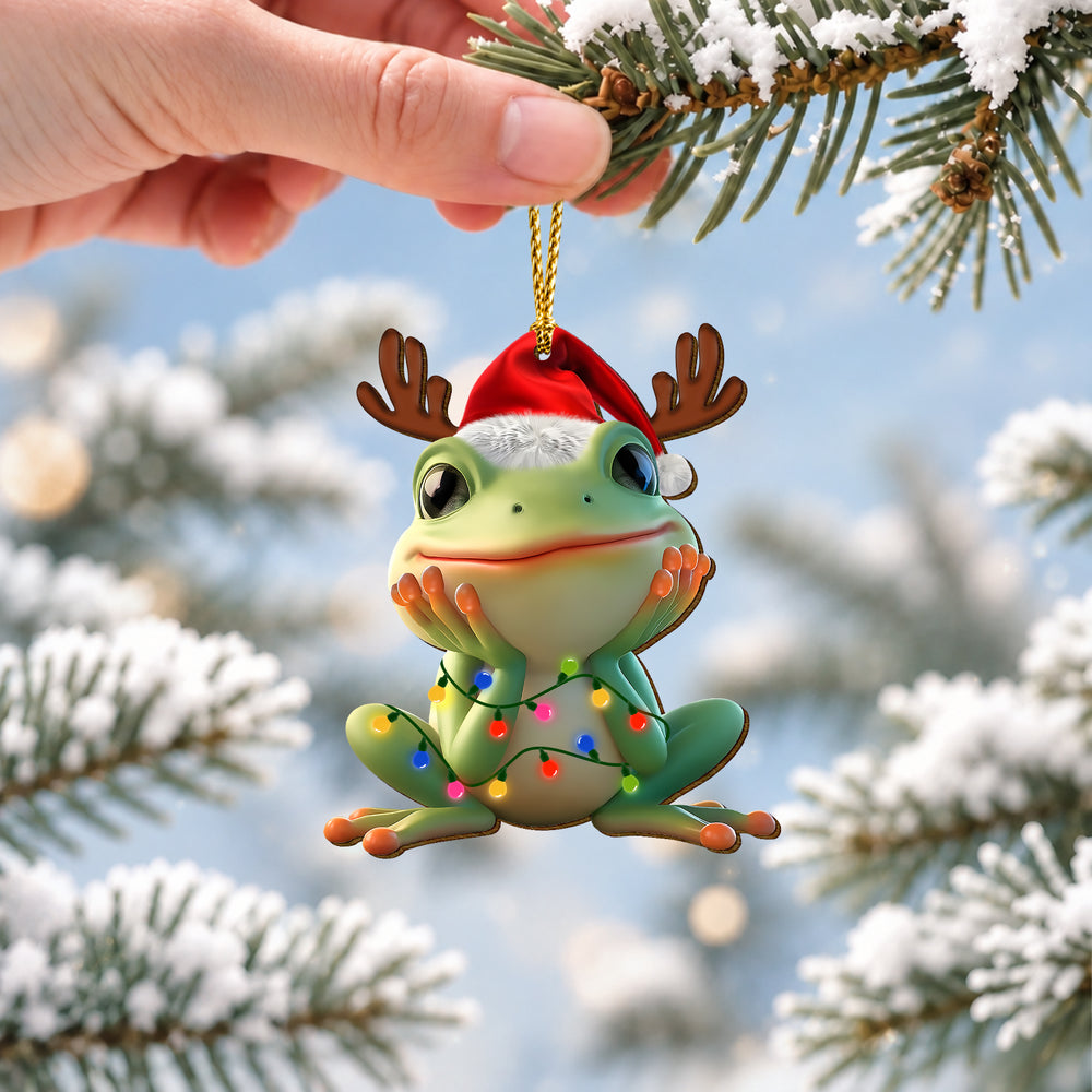 Frog Wooden Christmas Ornament 2026