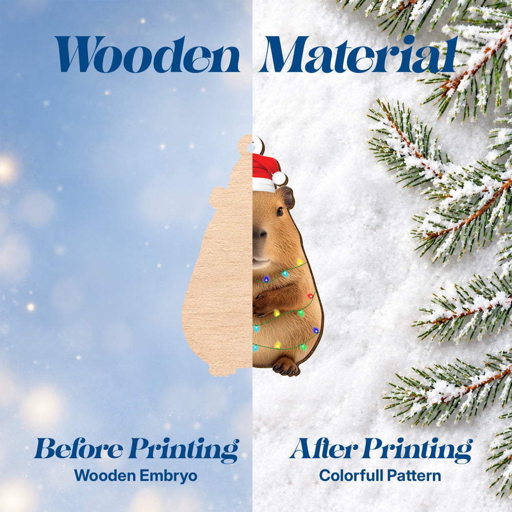 Capybara – Wooden Christmas Ornament