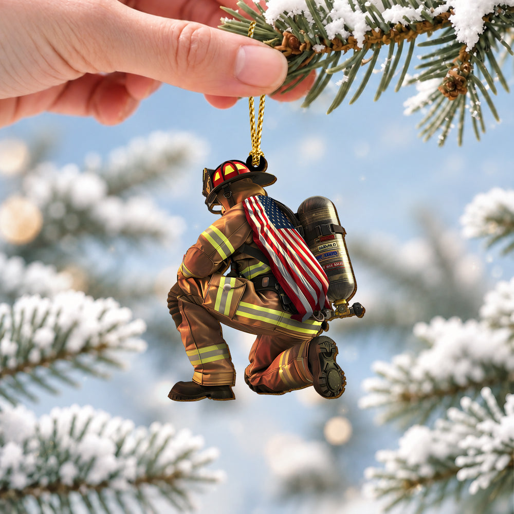 Firefighter Wooden Christmas Ornament 2026