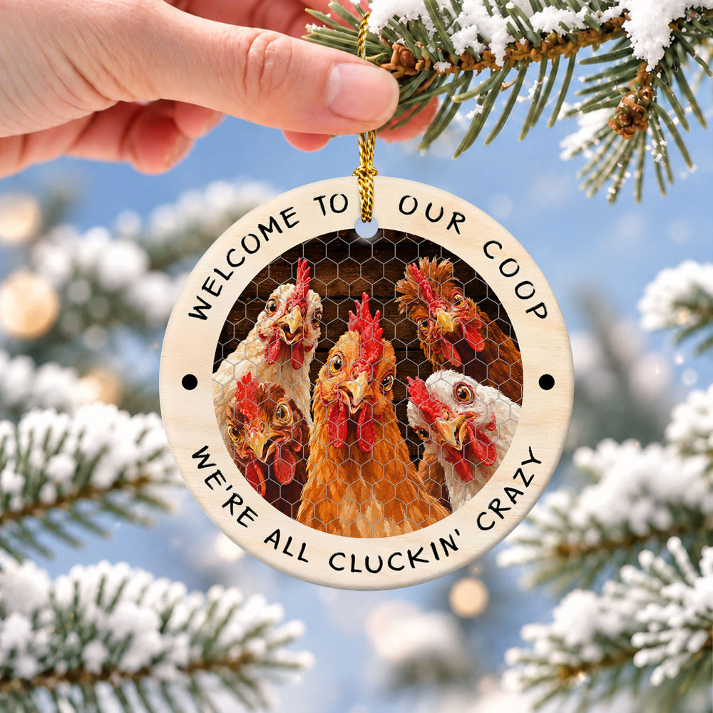 Chicken Coop Ceramic Christmas Ornament 2026
