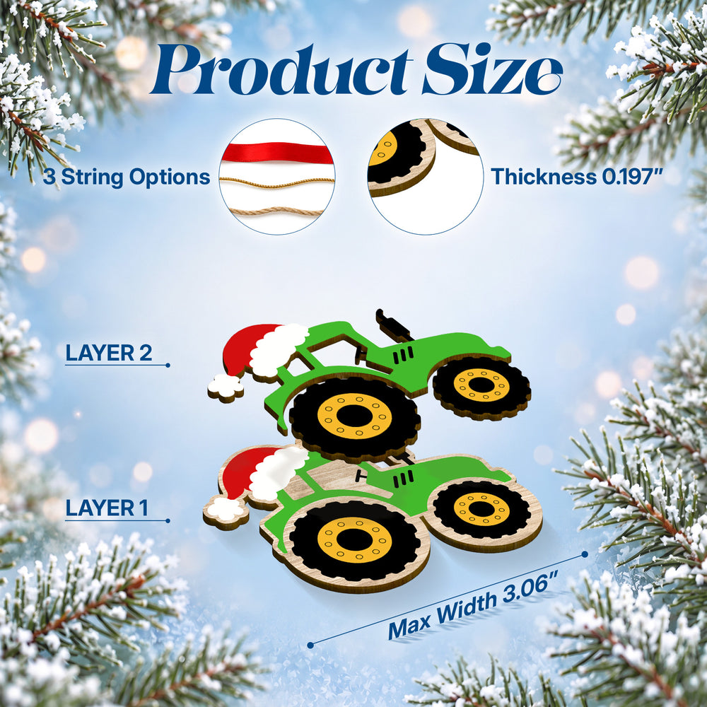 Tractor 2-Layer – Wooden Christmas Ornament