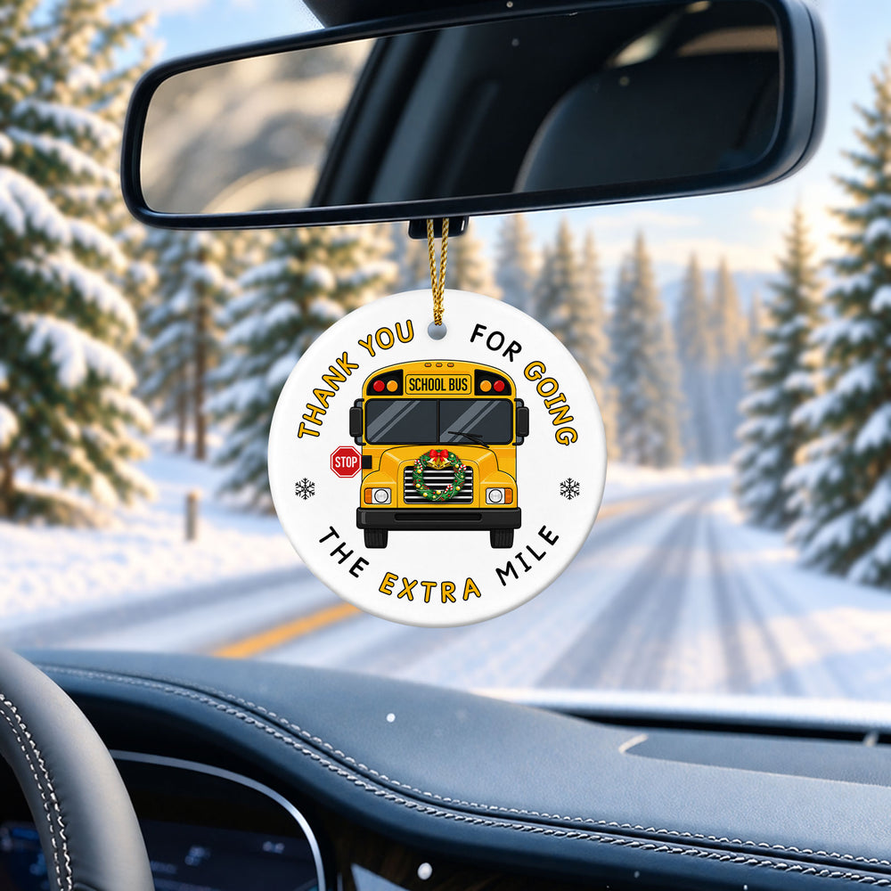 School Bus Driver Ceramic Christmas Ornament 2026