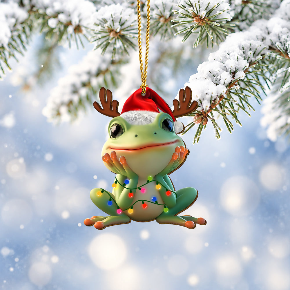 Frog Wooden Christmas Ornament 2026