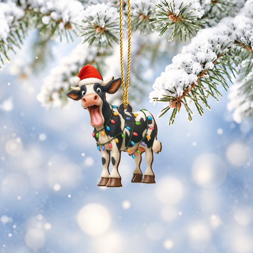 Dairy Cow Wooden Christmas Ornament 2026