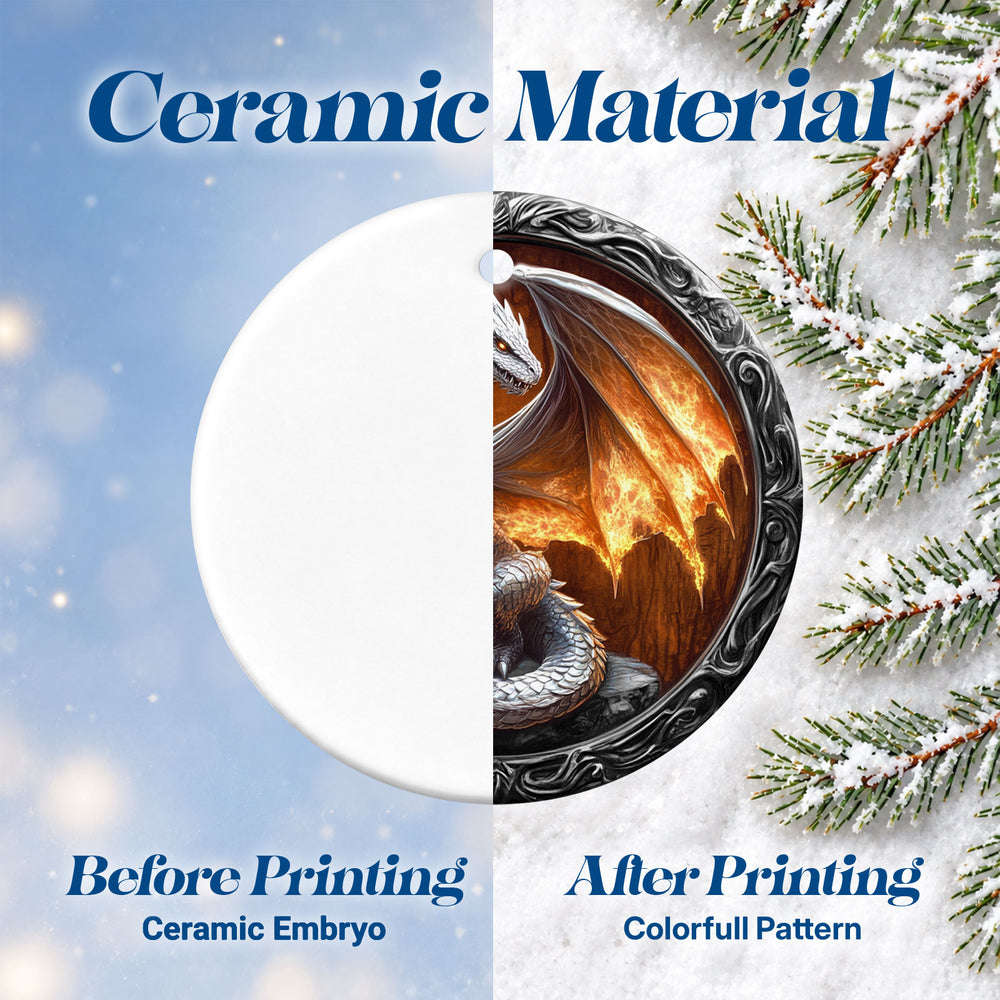 Fire Dragon – Ceramic Christmas Ornament