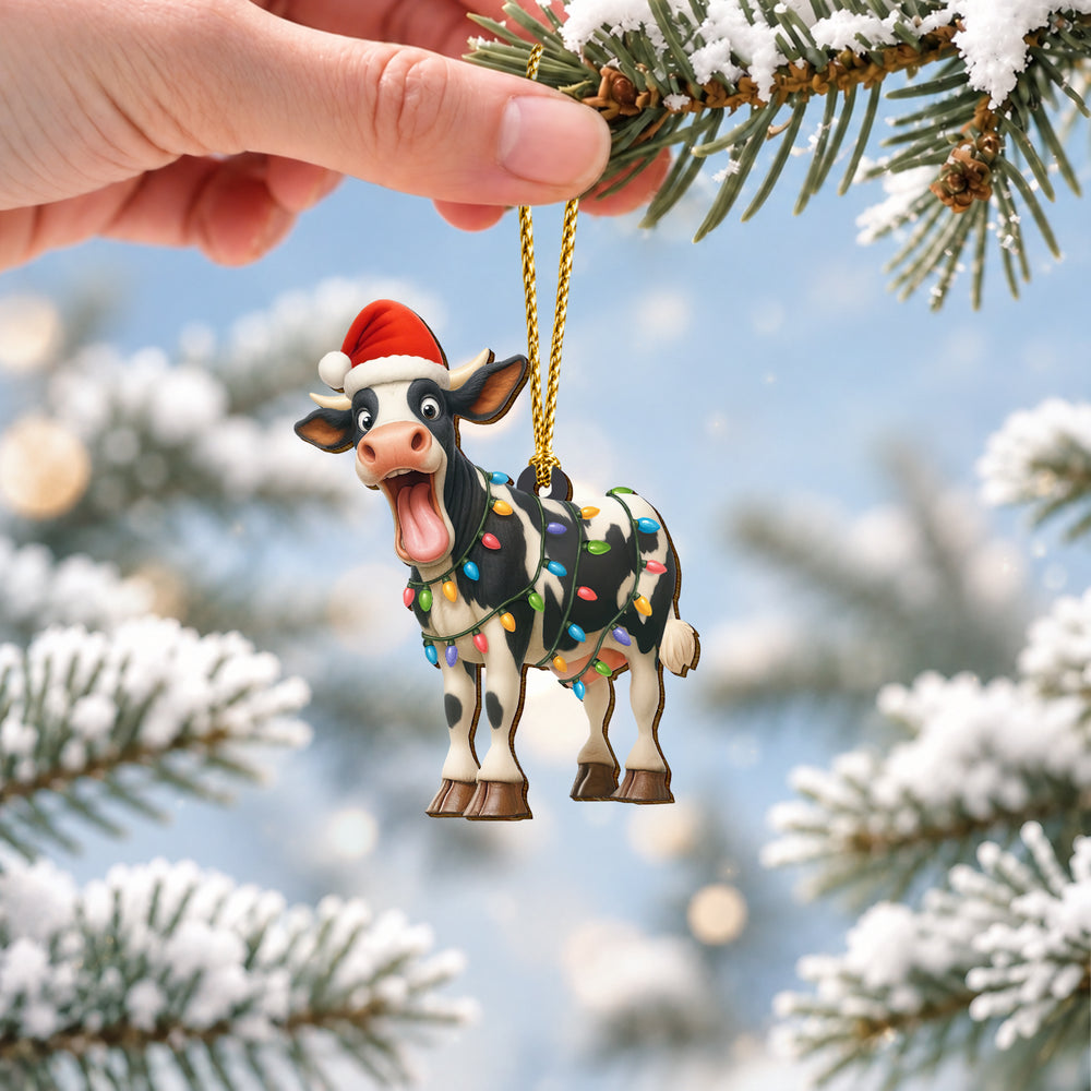 Dairy Cow Wooden Christmas Ornament 2026
