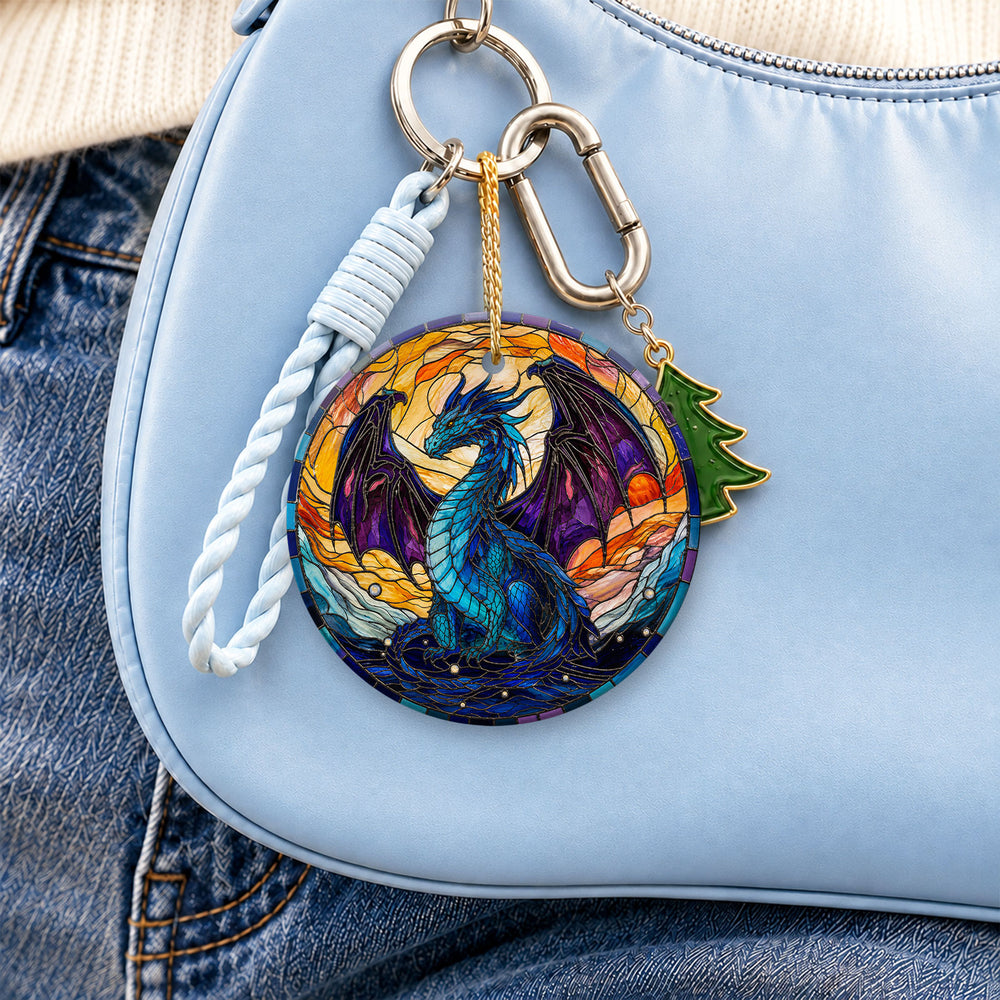 Dragon Stained Glass Ceramic Christmas Ornament 2026