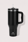 34HD 40 oz Midnight Onyx Stainless Steel Tumbler - Leakproof Insulated Water Bottle with Handle, Magnetic Lid and Flexible Straw