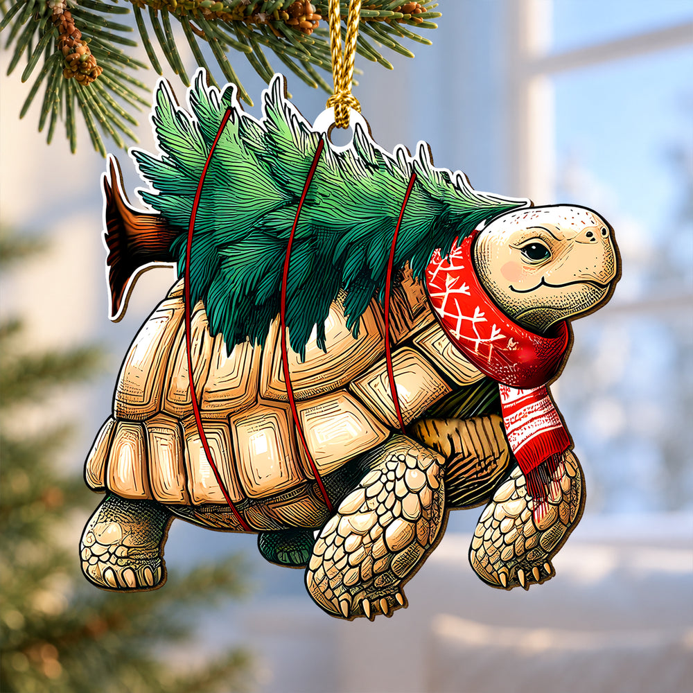 Tree Turtle – Wooden Christmas Ornament
