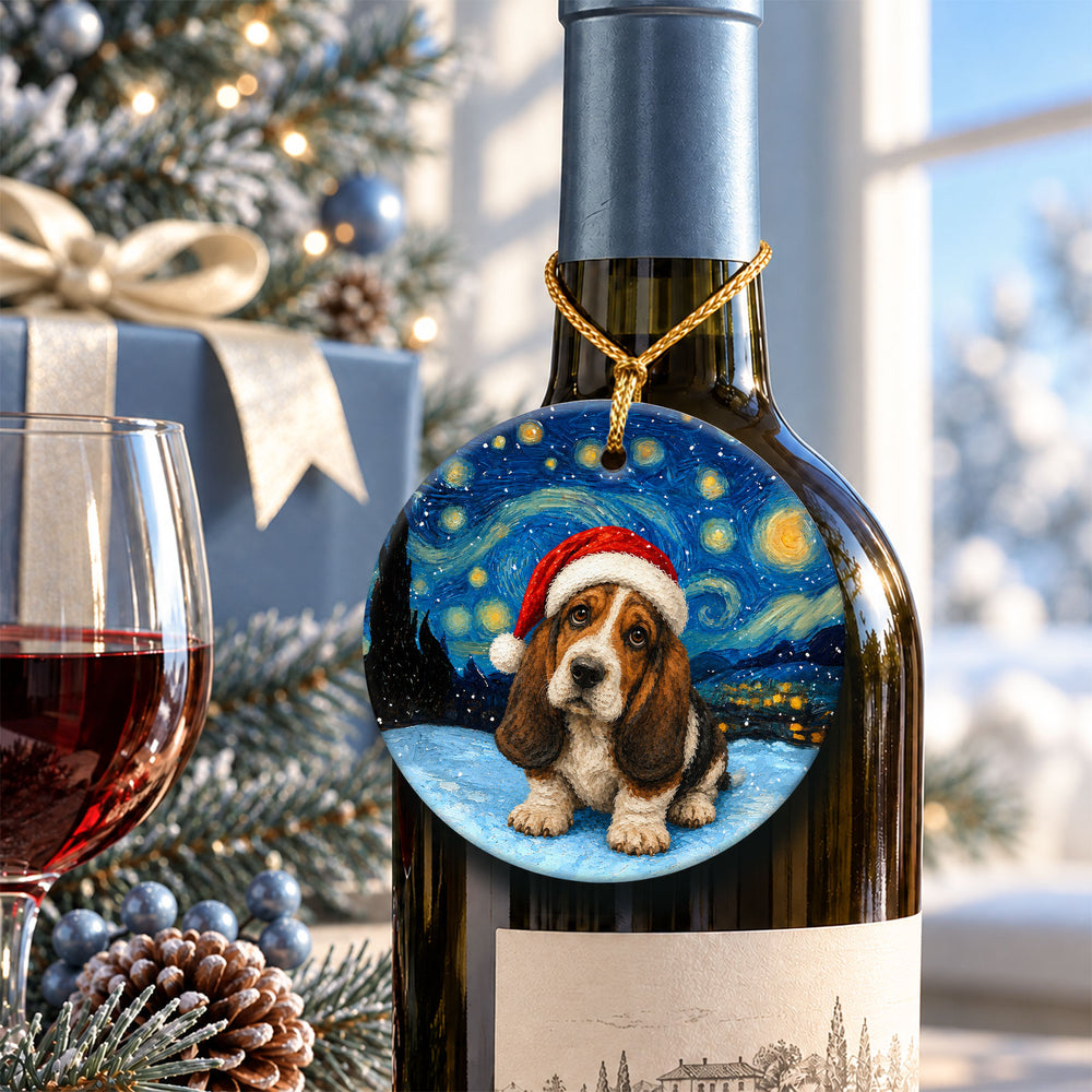 Basset Hound Ceramic Christmas Ornament 2026