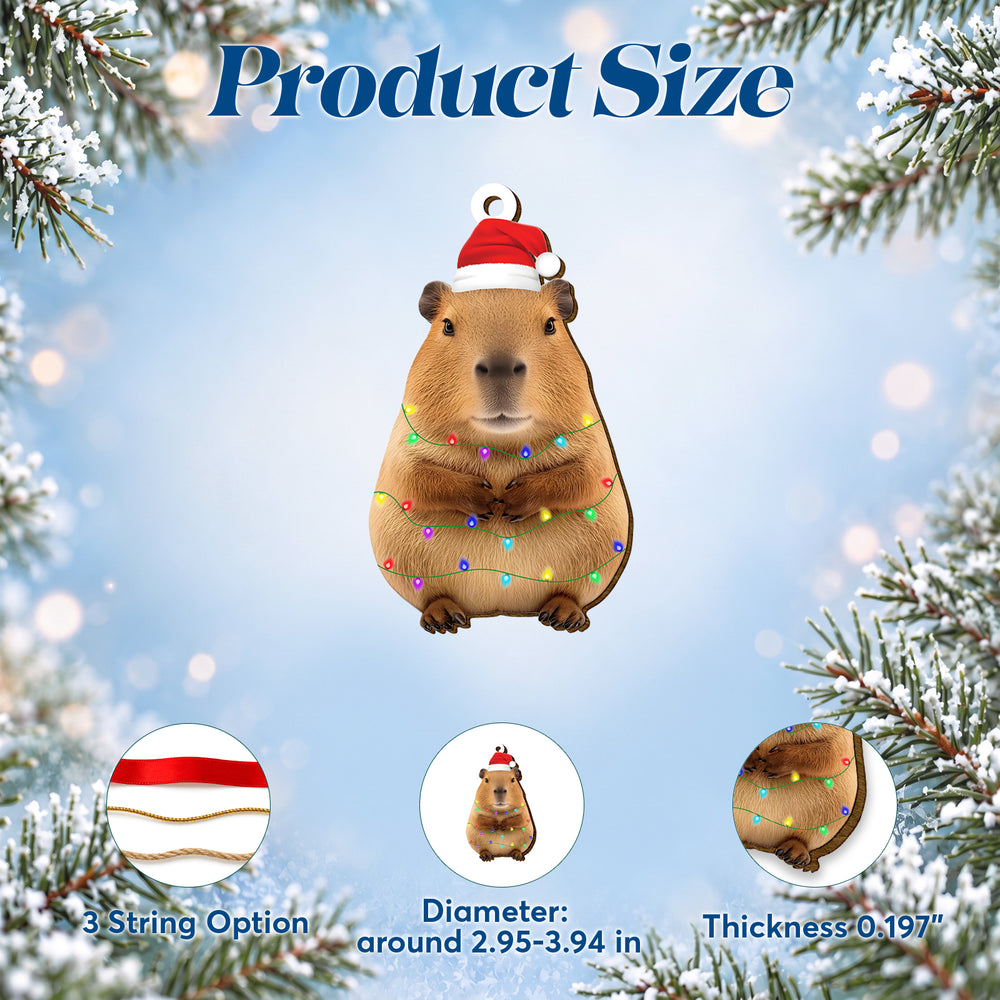 Capybara – Wooden Christmas Ornament