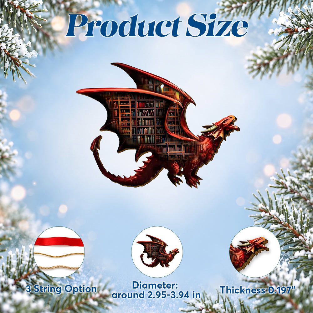 Book Dragon – Wooden Christmas Ornament