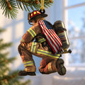 Firefighter Wooden Christmas Ornament 2026