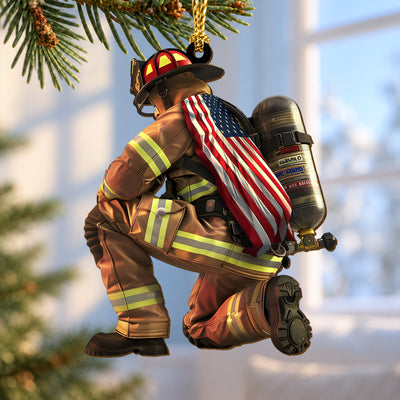 Firefighter – Wooden Christmas Ornament