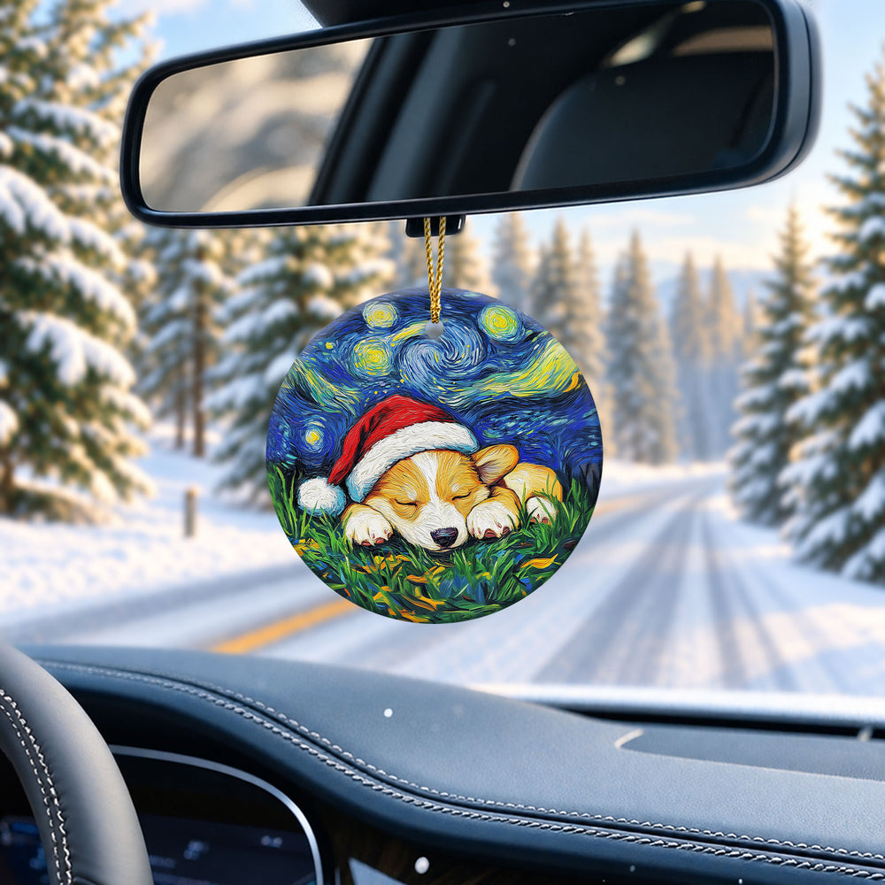 Corgi Starry Sky Ceramic Christmas Ornament 2026